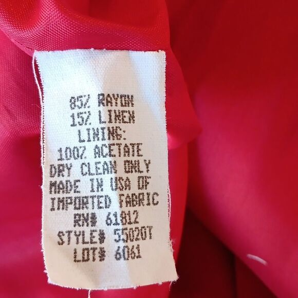 Vintage Talbots Linen Blend Red Dress - Picture 10 of 11